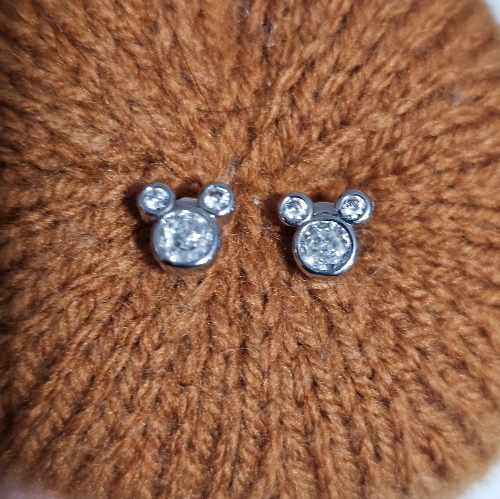Stirling Silver Mickey Mouse Stud Earrings